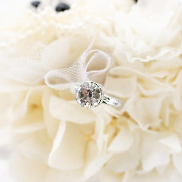 〈*Rosary*〉ブライド＆グルーム＋キラキラHAPPYBOX電報プレシャスホワイト