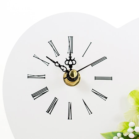 ハート型フラット時計