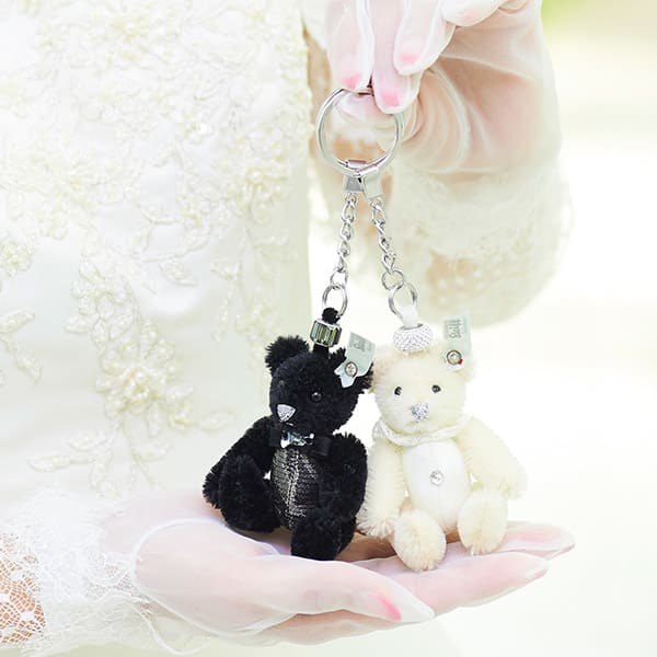 ブライドとグルームのテディベアのペアセット