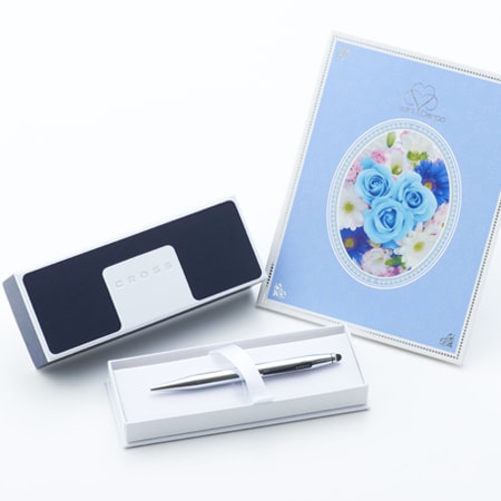 クロス〈テックツー〉ボールペン＋ロイヤルフラワーブルー電報