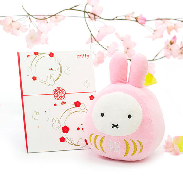 ミッフィー 福だるまぬいぐるみ（さくら色）