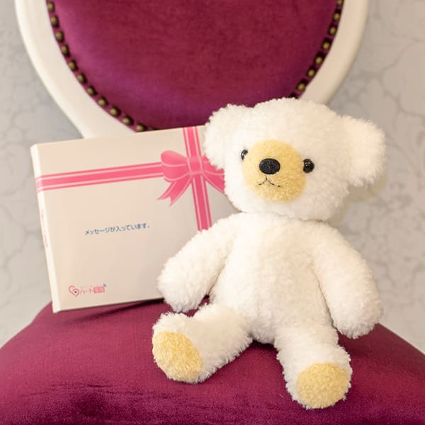 【日本製】クマのフカフカ(M)ユニコーン ホワイト＋ドキドキHAPPYBOX電報