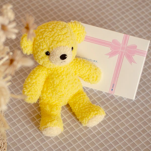【日本製】クマのフカフカ(M)たんぽぽ＋ドキドキHAPPYBOX電報