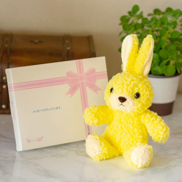 【日本製】ウサギのフカフカ(S)たんぽぽ＋ドキドキHAPPYBOX電報