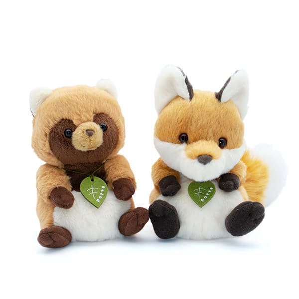 potte キツネ&タヌキぬいぐるみ＋ドキドキHAPPYBOX電報