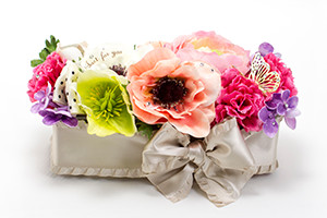 【アートフラワー】フラワーバッグ〜パリスタイル＋キラキラHAPPYBOX電報