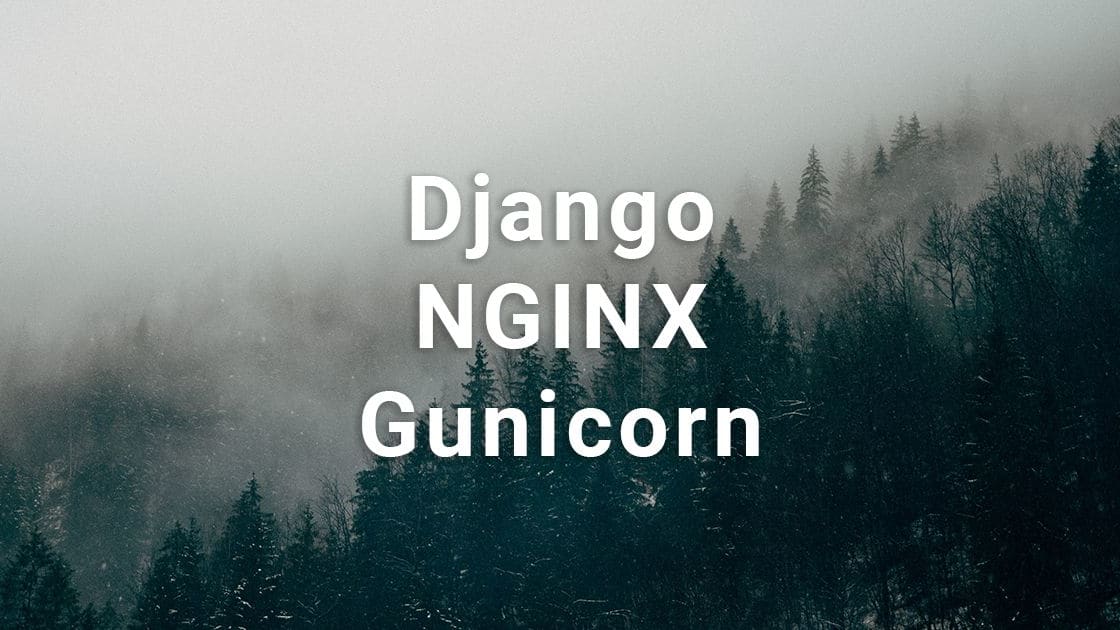 Fog over mountain forest with "Django NGINX Gunicorn" written on top