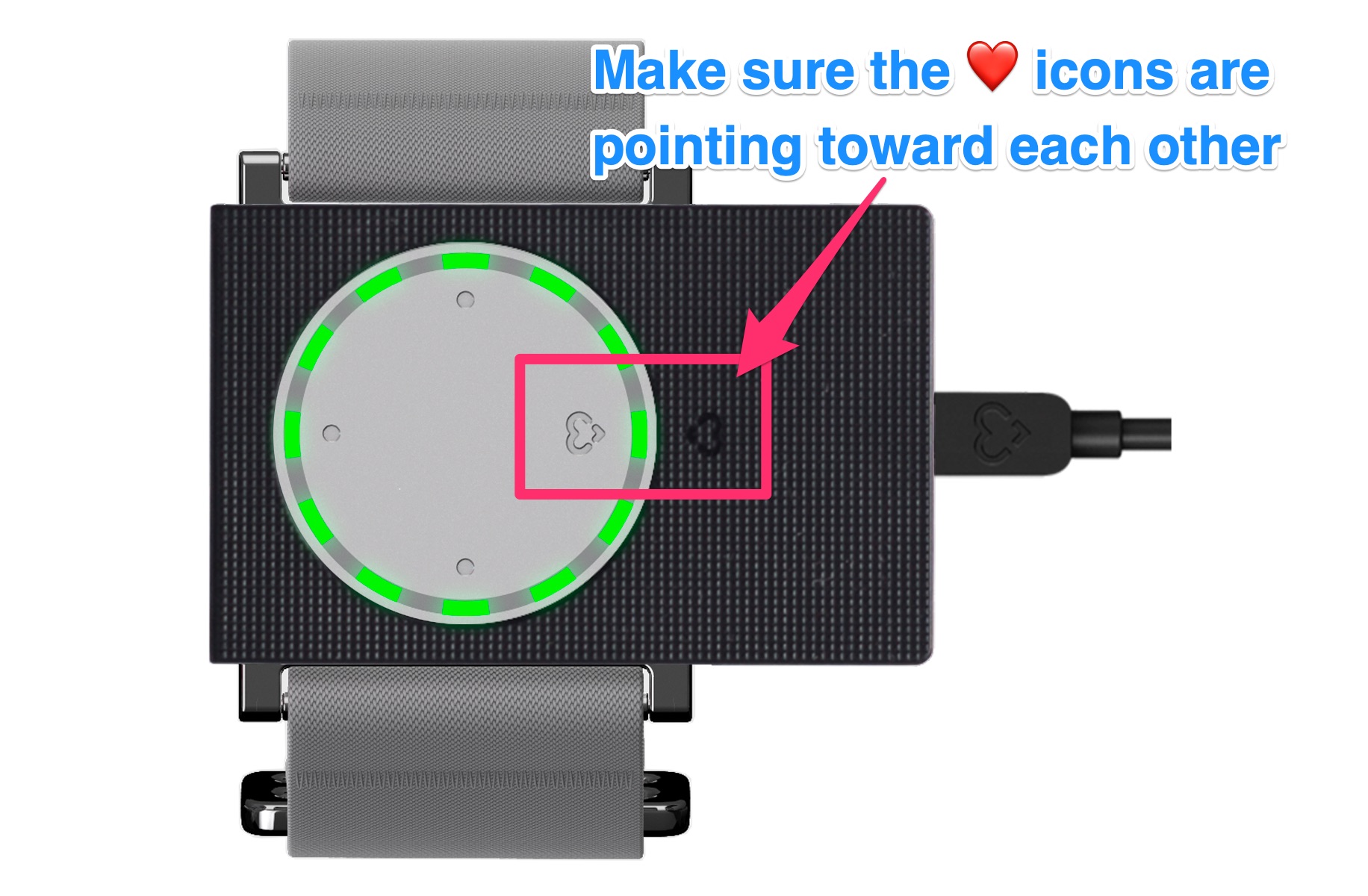 Embrace watch attached to adapter