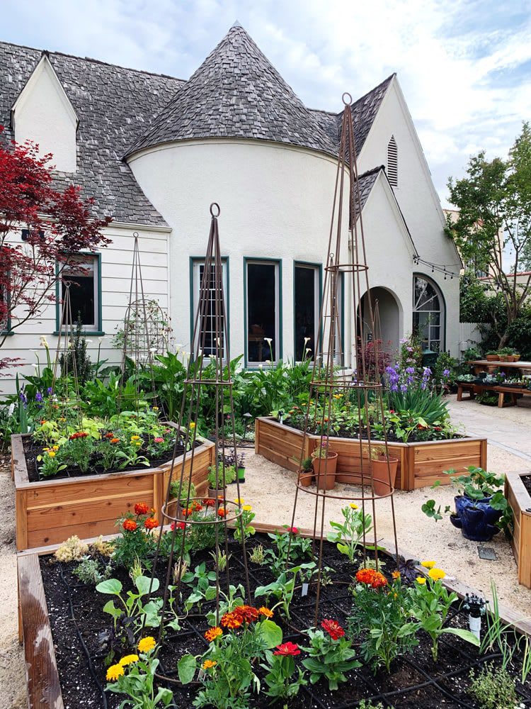 Heirloom Potager Showcase Garden in May 2021