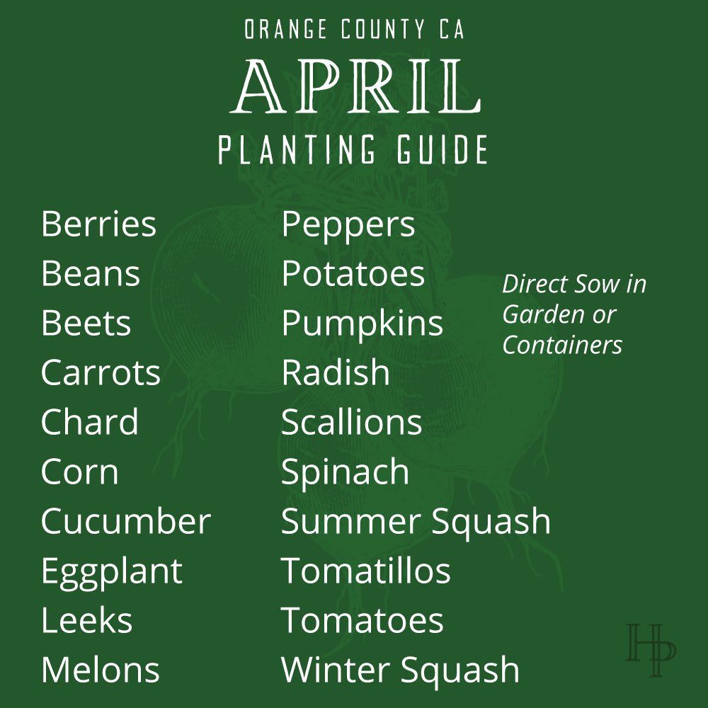 B_2021_AprilPlanting_List Orange County, CA April Planting List