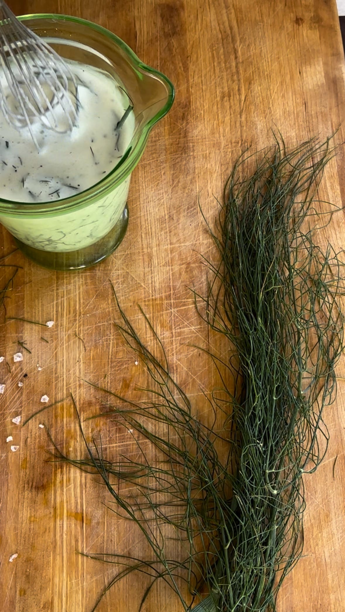 Herby buttermilk marinade ready for Buttermilk-brined Grilled Chicken