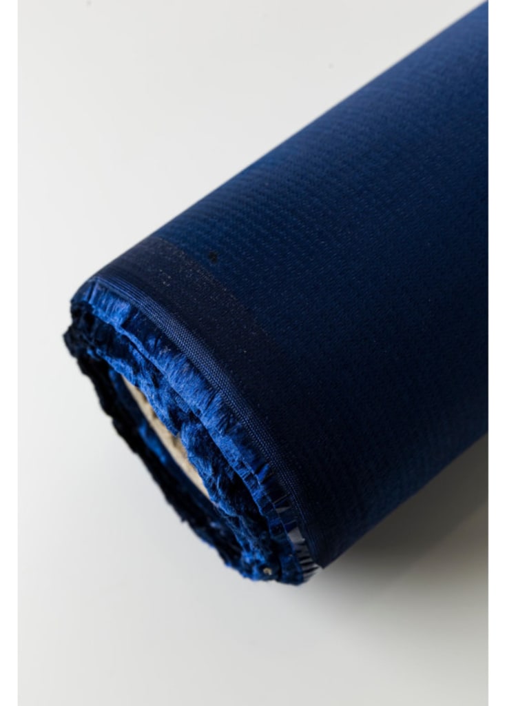 STEP Stitch Fill Effect Fabric 10m Navy Blue