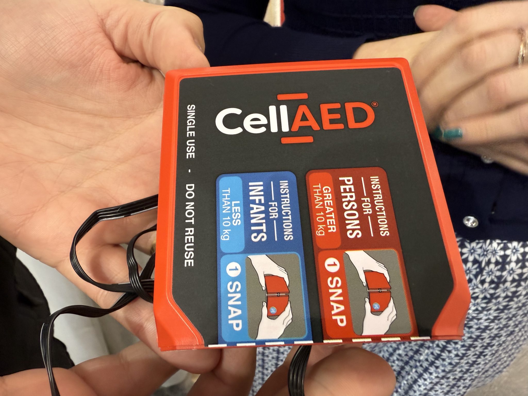 Deactivated CellAED<sup>®</sup> after being used by Rory