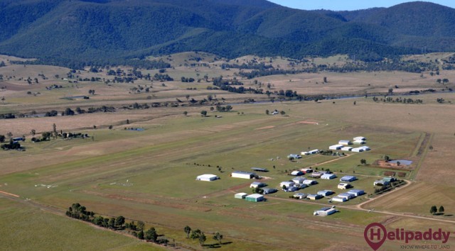 Watts Bridge Memorial Airfield by helicopter