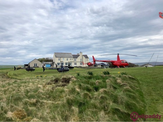 Merkister Hotel by helicopter