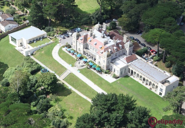 Fowey Hall Hotel  by helicopter