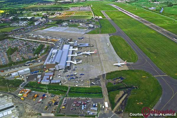 Edinburgh Airport by helicopter