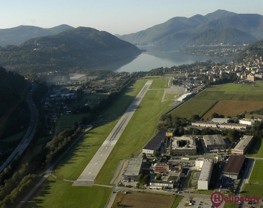 Lugano Airport by helicopter