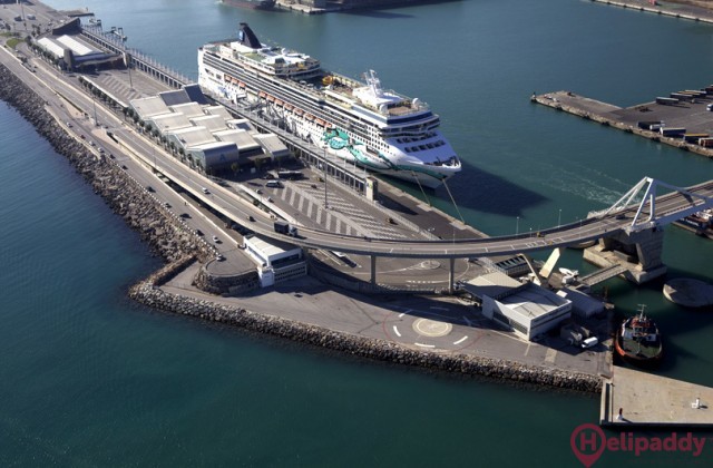 Barcelona Heliport by helicopter