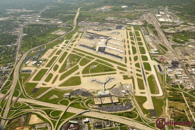 Louisville International by helicopter