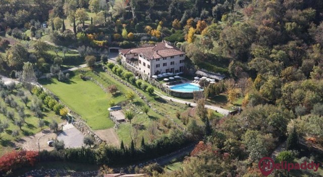 Villa Arcadio Hotel by helicopter