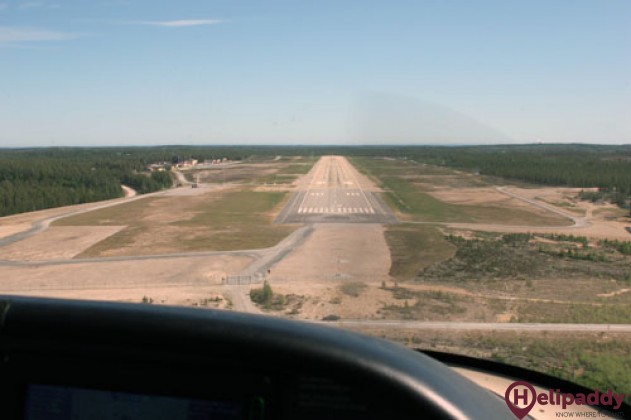 Örnsköldsvik airport by helicopter