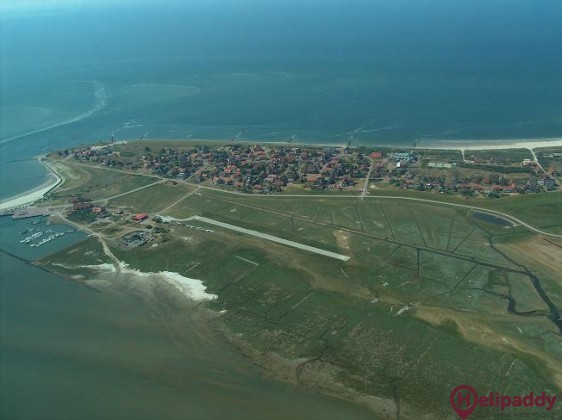 Baltrum Airport by helicopter