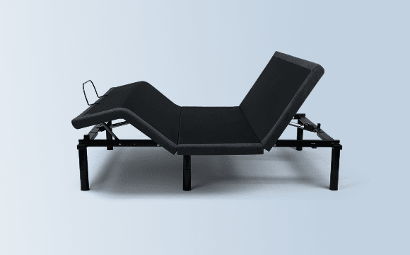 A rendered image of the Adjustable Base on a light blue background gradient