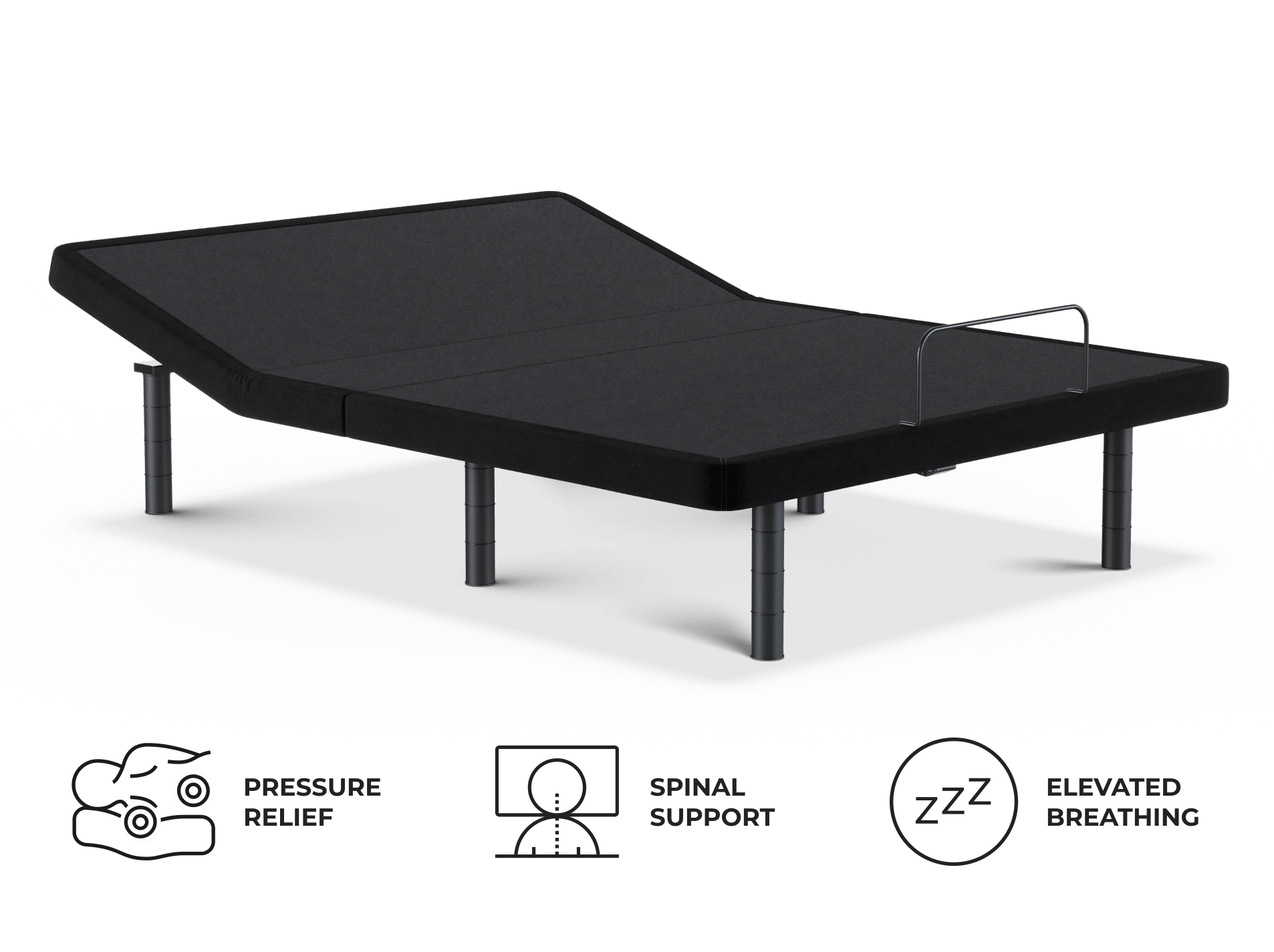 Ascension Ultra Adjustable Base product with feature icon overlays