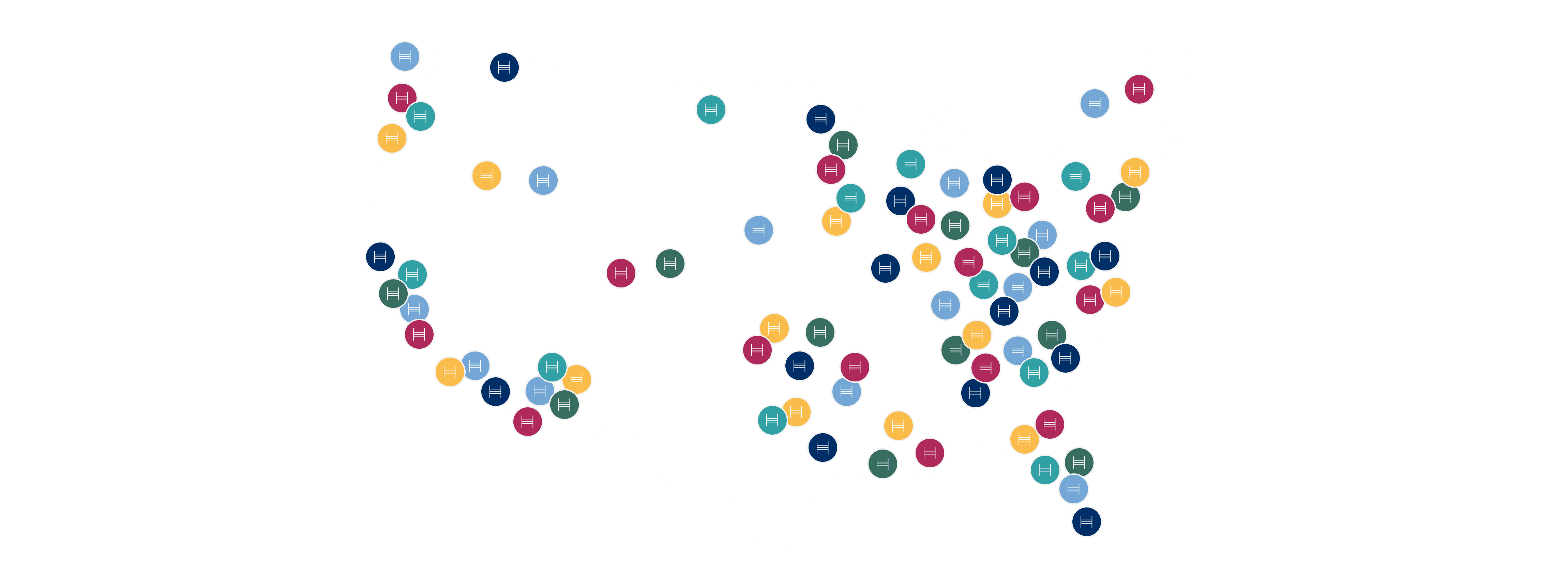 USA map with Helix retail locations