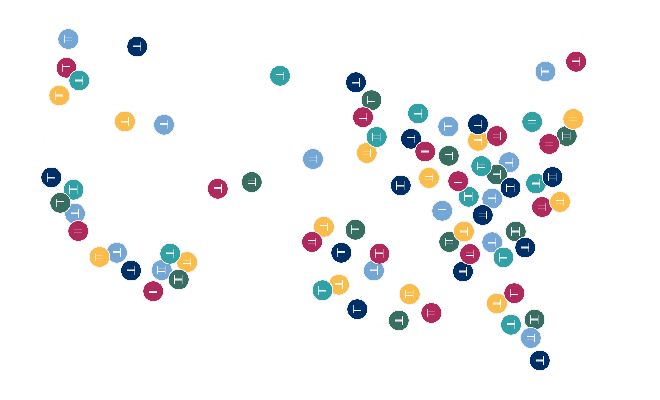 USA map with Helix retail locations