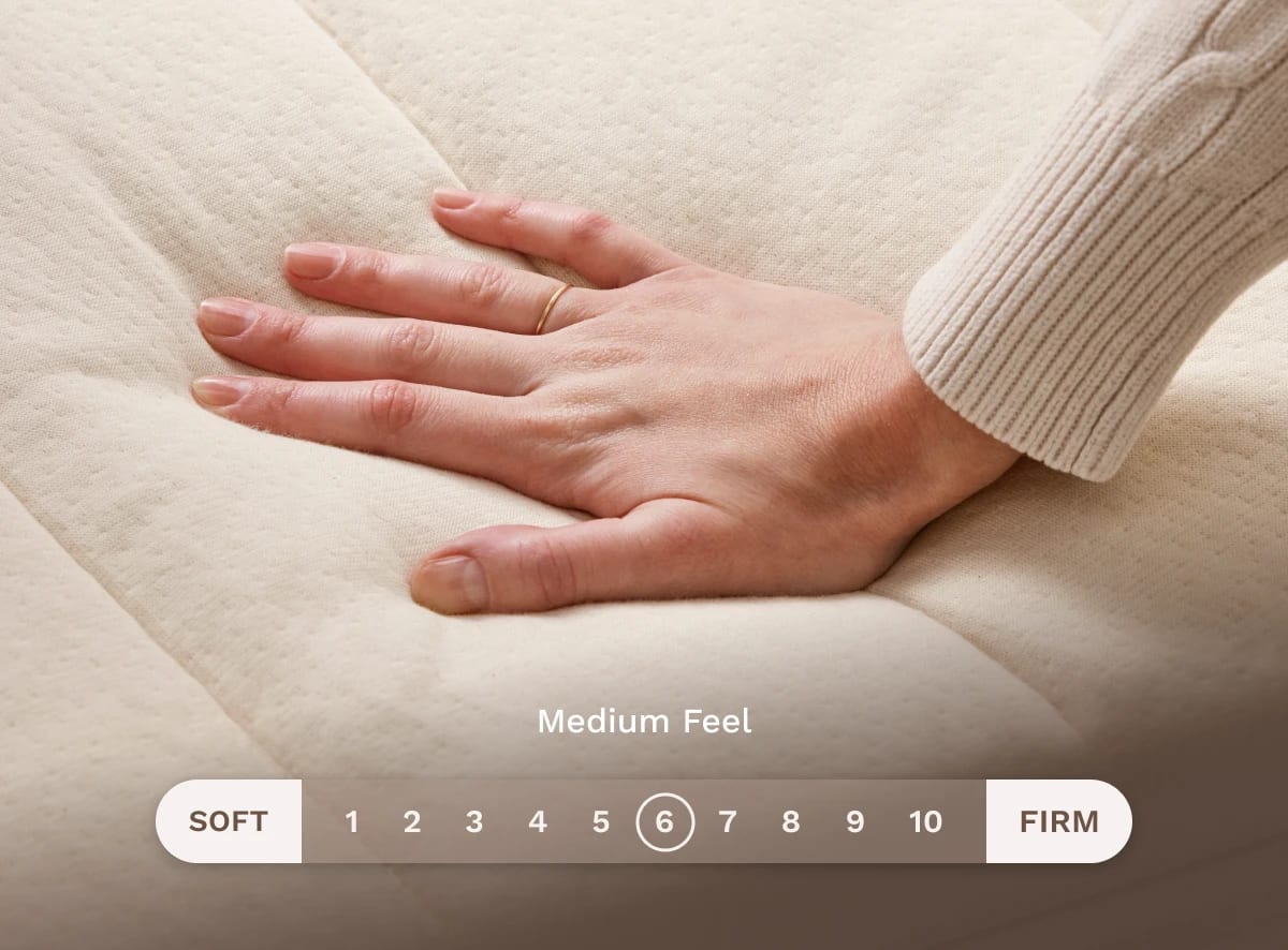 The Birch Luxe Natural Mattress has a medium feel.