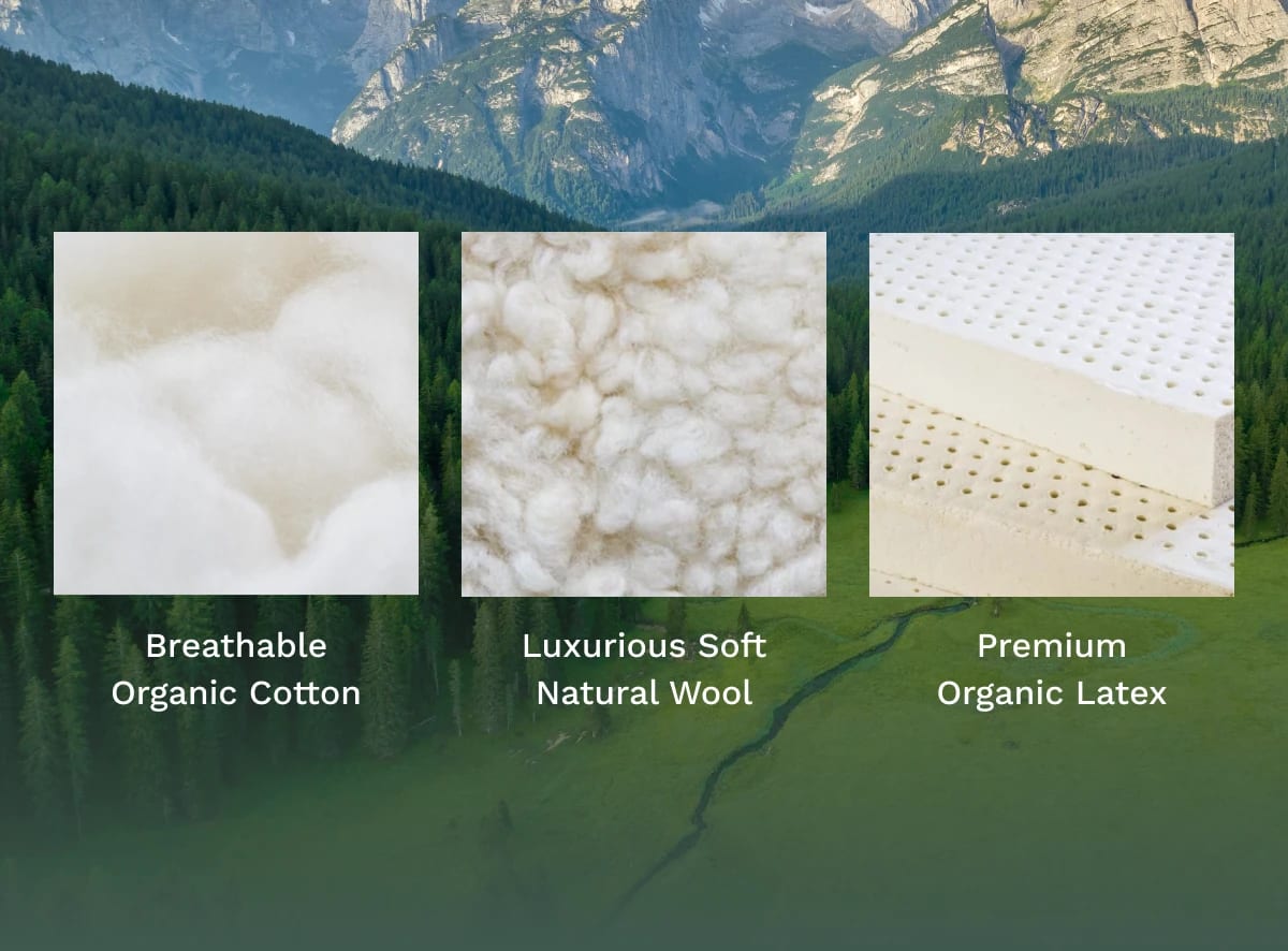 The Birch Luxe has a premium top made of natural wool, and two layers of organic latex.