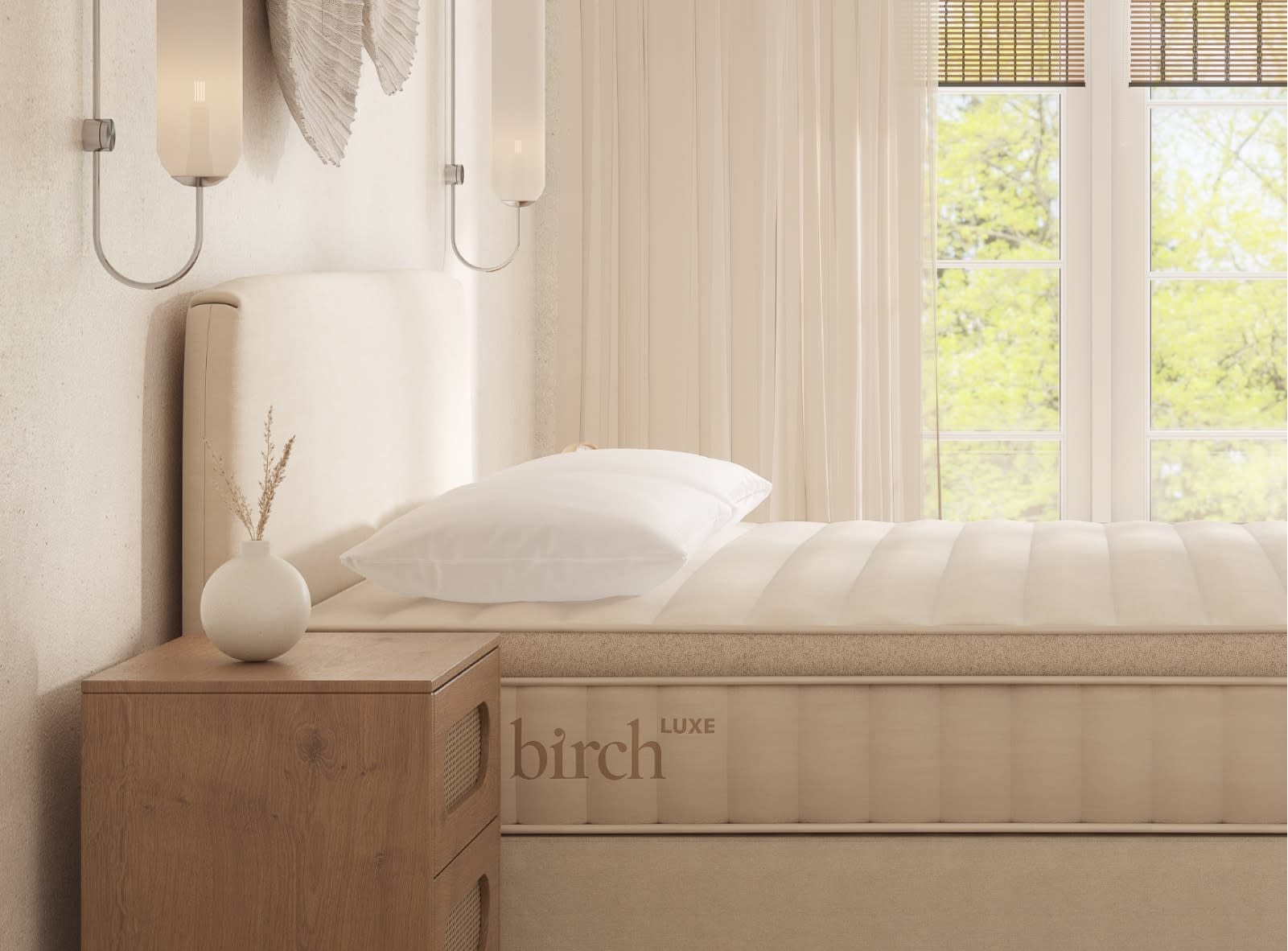 Birch Eco-Rest Pillows are plush and supportive, with an organic cotton cover and a recycled material fill.