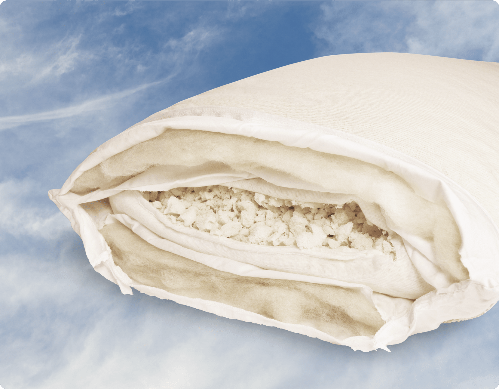 Explore the layers of the Organic Pillow