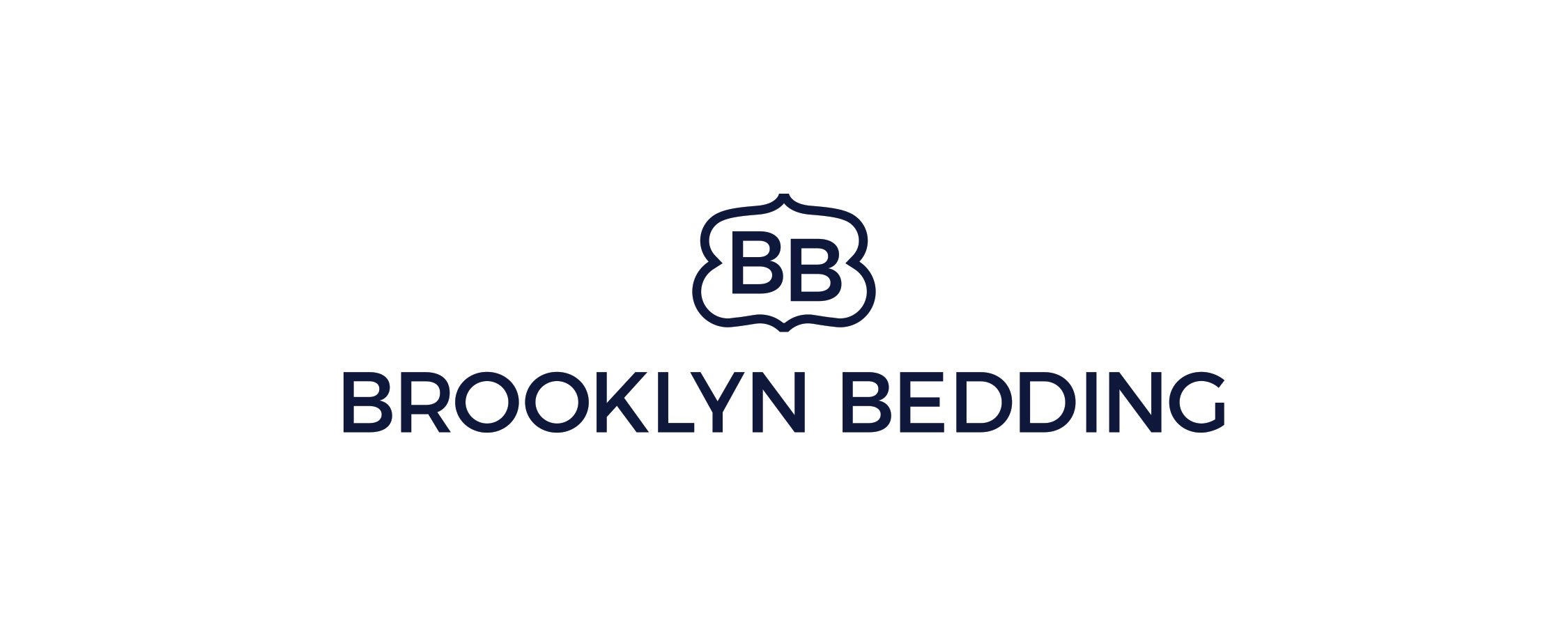 Brooklyn Bedding Logo in blue, stacked