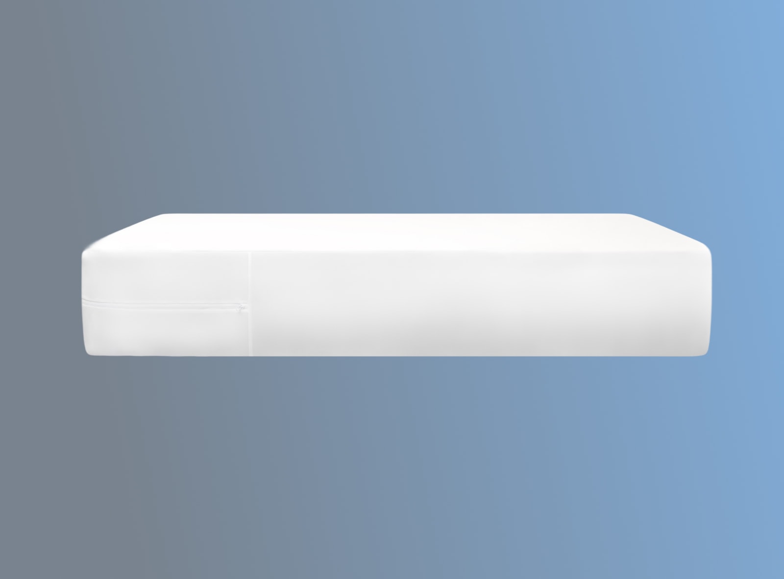 The GlacioTex Waterproof Mattress Encasement on a blue background