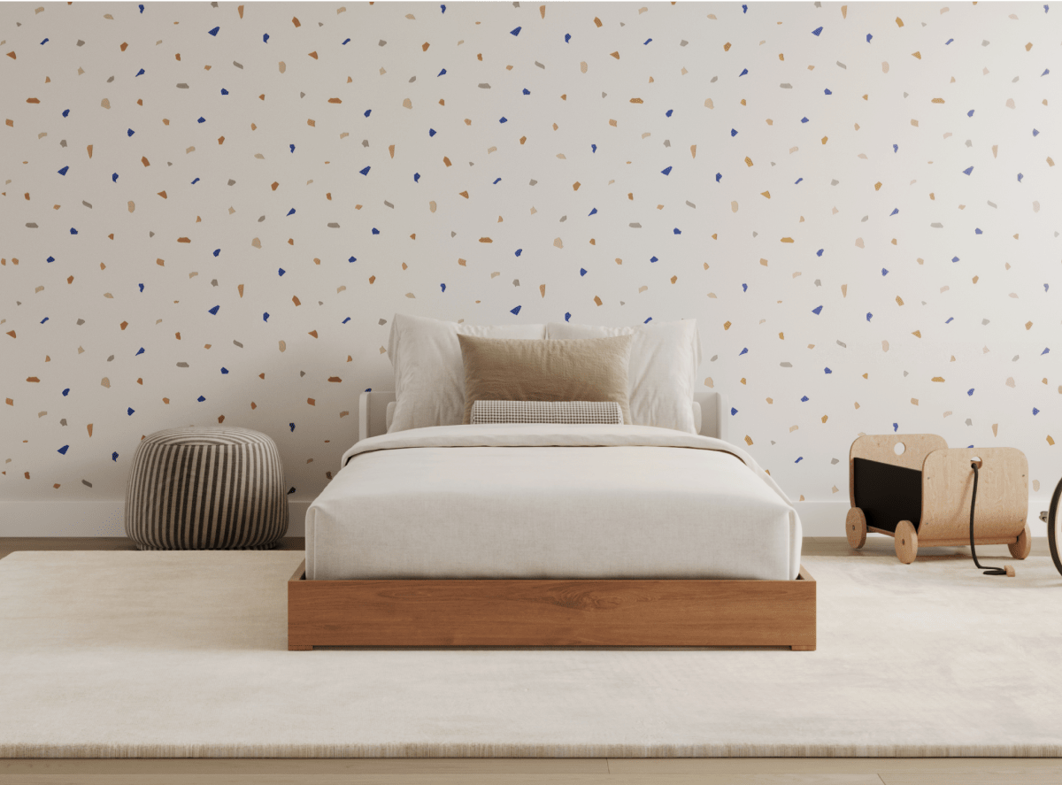 A rendered image showing the Bryant Bed Frame in a bedroom setting