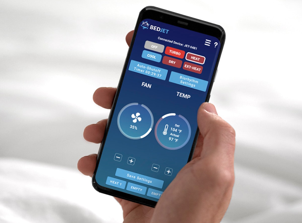 Shop the Bed Jet for your coolest night's sleep