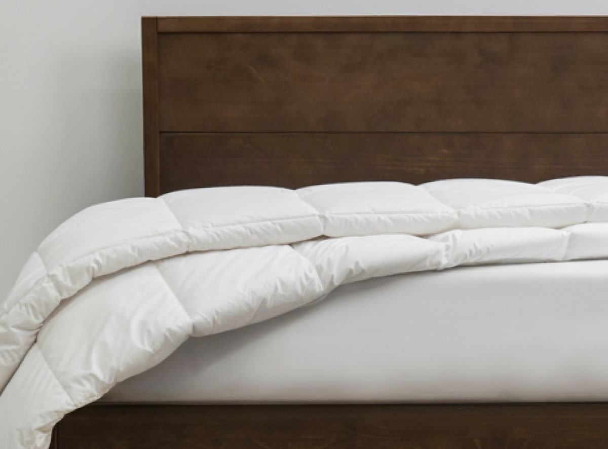 A closeup of the Duvet Insert across the surface of a mattress