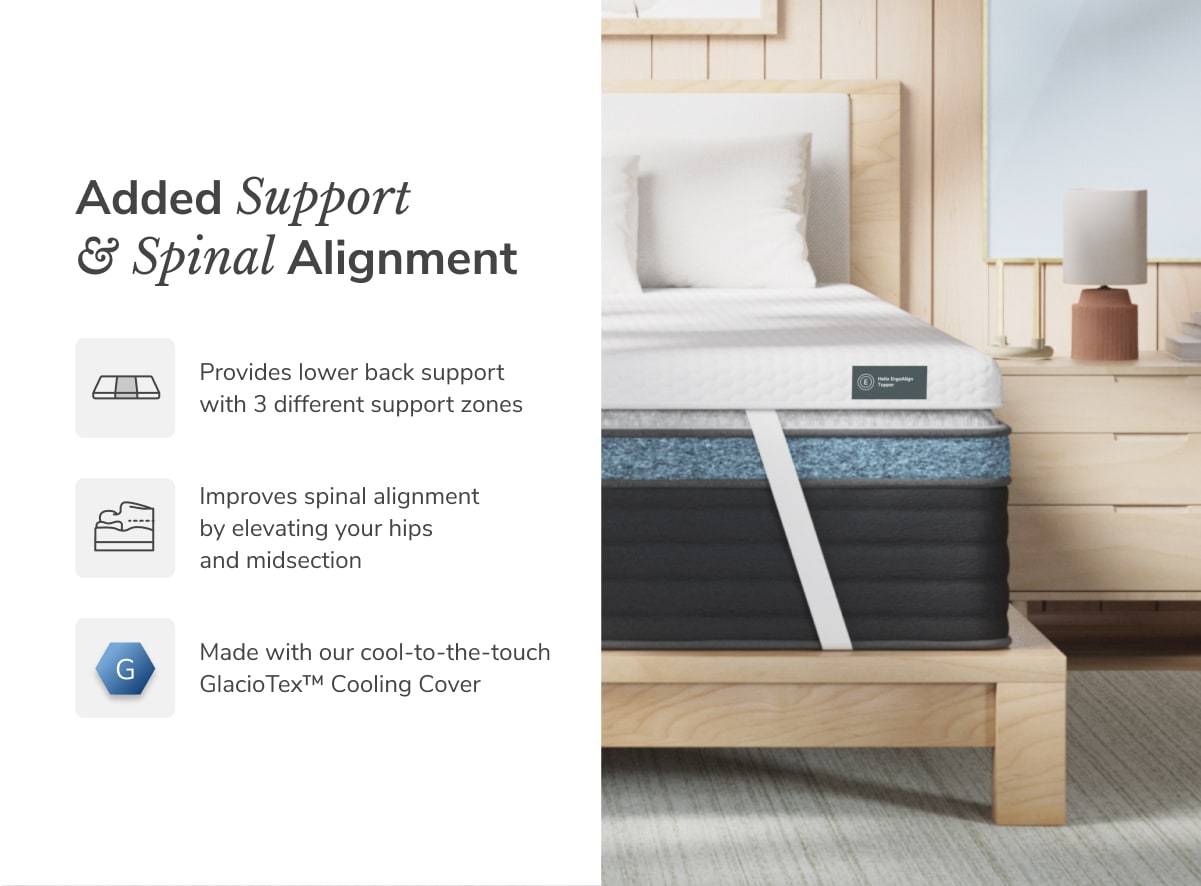 Added targeted lower back support to the surface of any mattress