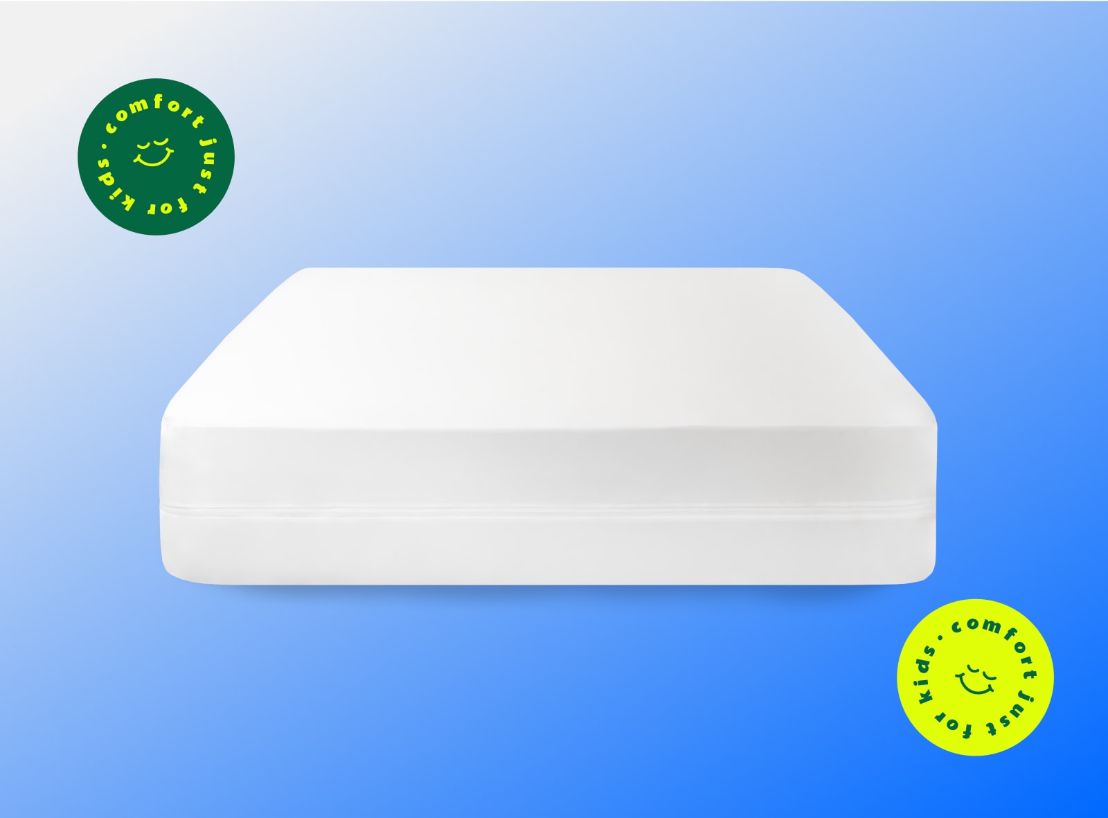 The Helix Kids Waterproof Mattress Encasement on a blue background