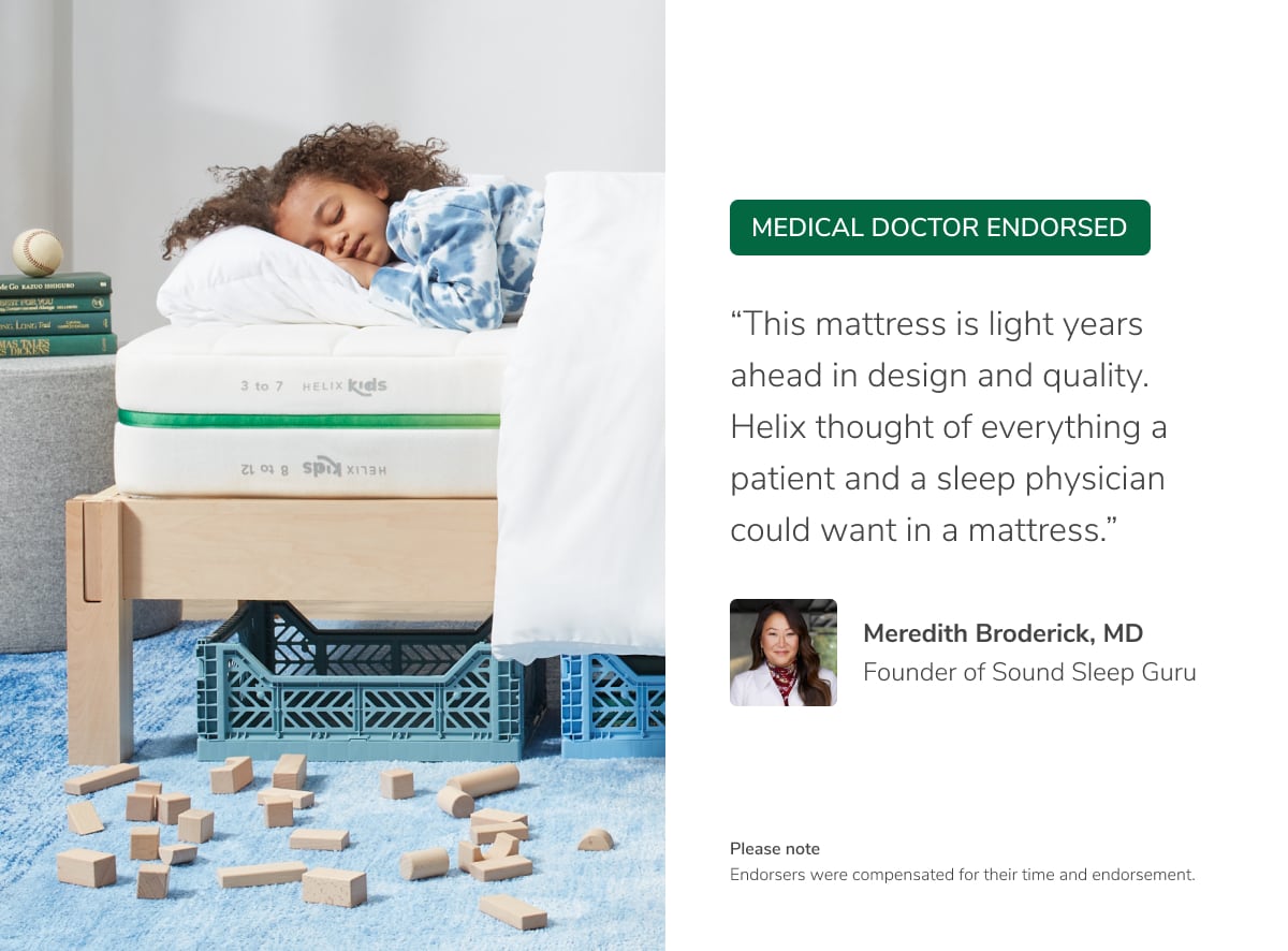 The Helix Kids Mattress is endorsed by a medical doctor