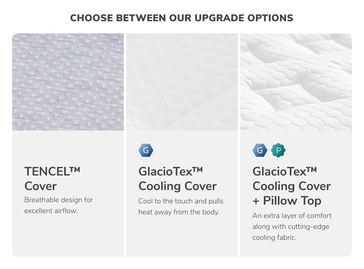 Choose between our cooling cover options