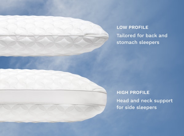 Our Talalay Latex Pillow is available in high loft (7 inches) and low loft (5.75 inches), ensuring the optimal support and comfort in your preferred sleep position.