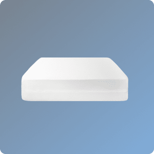 The Helix Waterproof Mattress Encasement on a blue background.