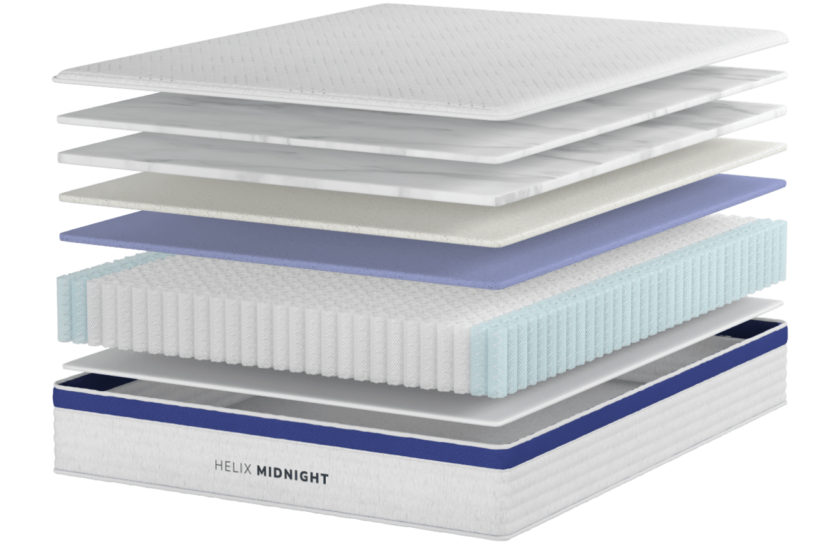 Explore the layers of the Helix Midnight Mattress