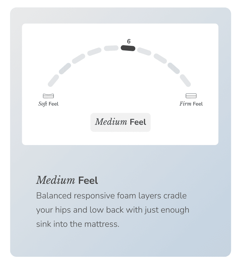 Enjoy a medium feel on the Dusk mattress