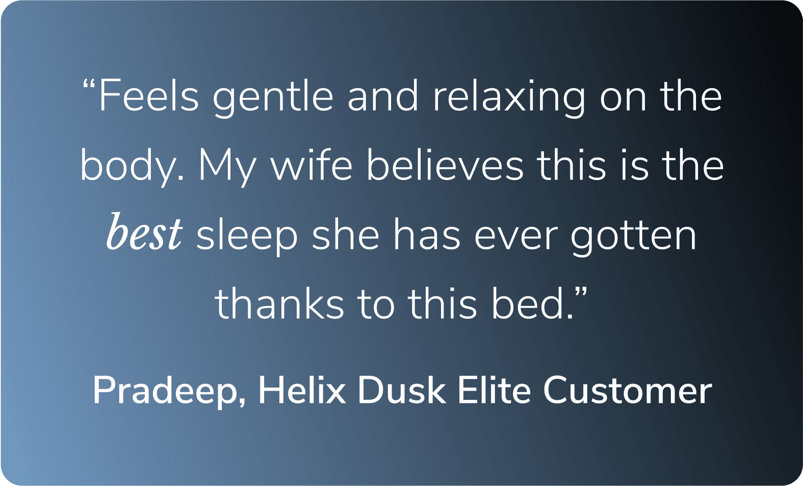 Read a real testimonial from a Helix customer
