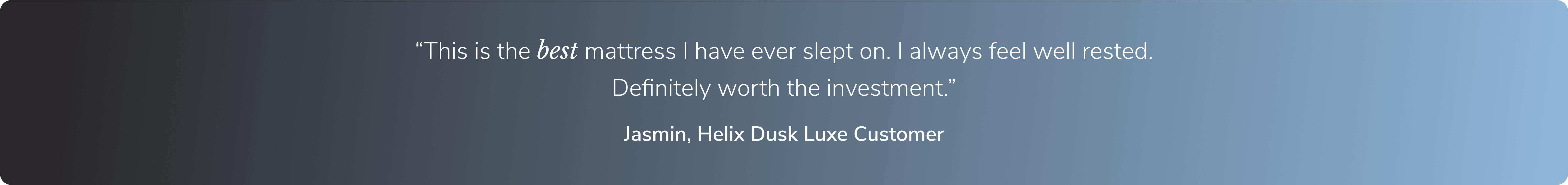 Read a real testimonial from a Helix customer